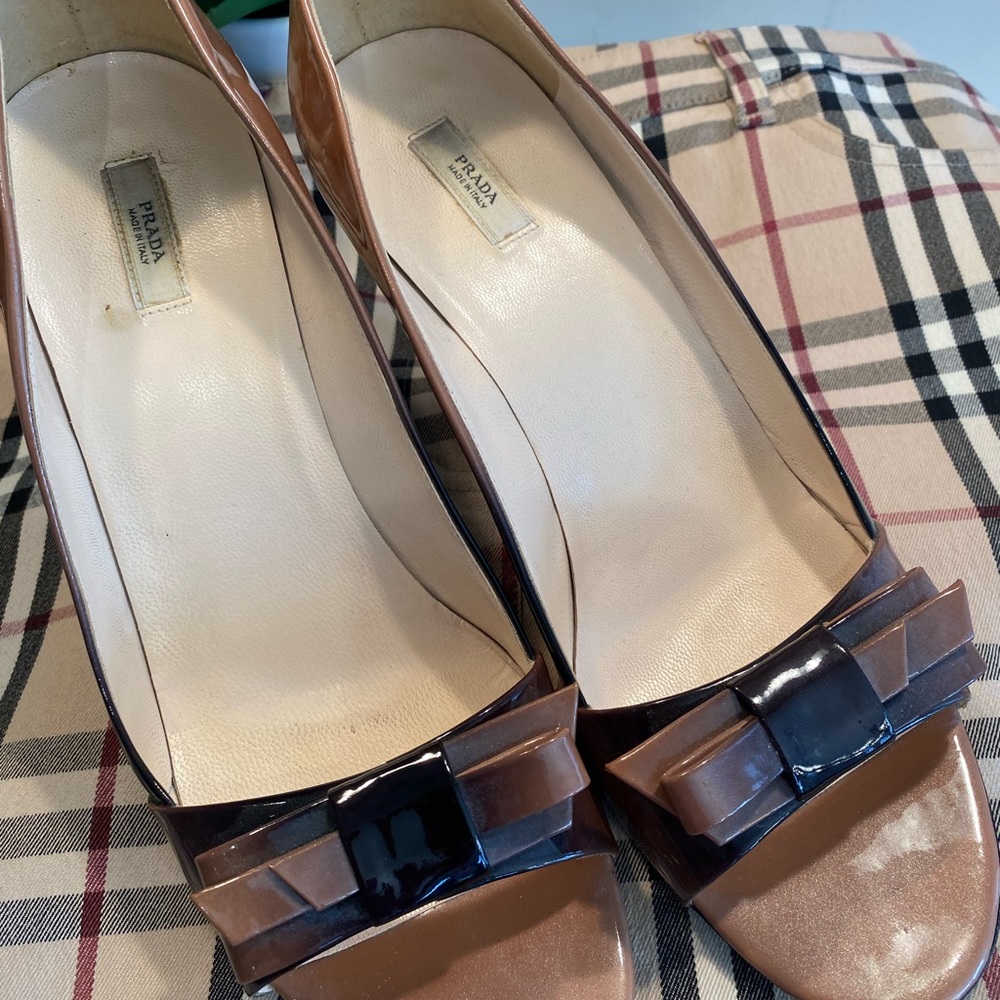 Prada open toe heels